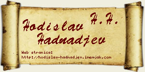 Hodislav Hadnađev vizit kartica